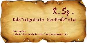 Königstein Szofrónia névjegykártya